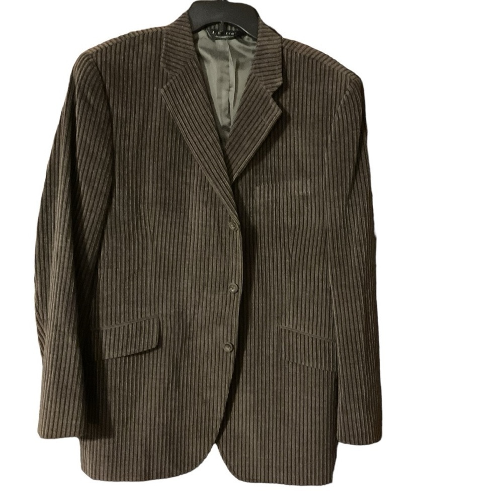 J Ferrar Chocolate Brown Corduroy Blazer Size 42R
